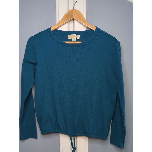 Michael Kors Tops - Michael Kors Blue (Teal) Ribbed Long Sleeve Top Size Small‎